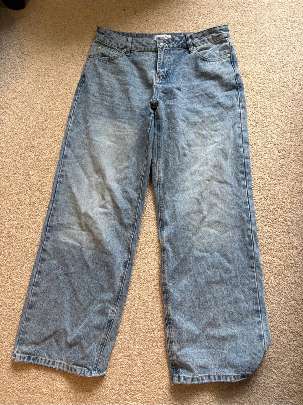 Princess Polly Light Blue Wide Leg Jeans